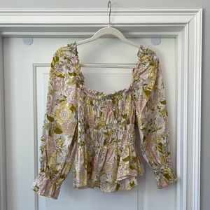 Ruched top floral print